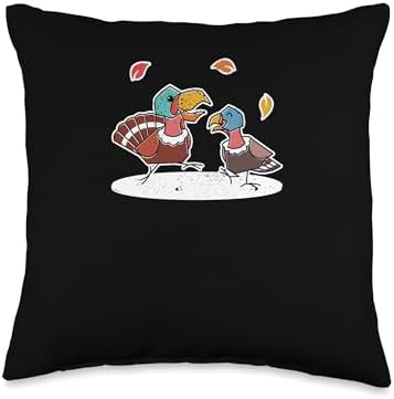 Turkey Meat Thanksgiving Shirt Pilgrim Costume Thanksgiving Day Dancing Turkey Pilgrim Poses Dabbing Throw Pillow, 16x16, Multicolor by Unknown