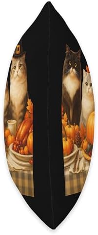 Fall Thanksgiving Cats Dinner Feast Vintage Fall Home Decor Throw Pillow - Image 2
