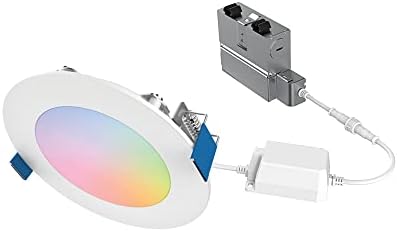 HALO HLB LED Recessed Lighting 4 in Smart Wi-Fi RGBWW Canless ceiling Light