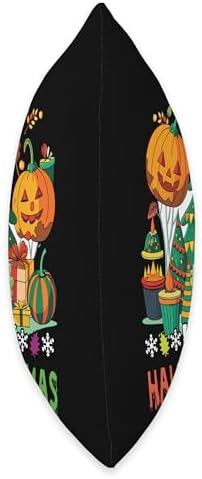 Happy Hallothanksmas Thanksgiving Halloween Merry Christmas Throw Pillow - Image 2