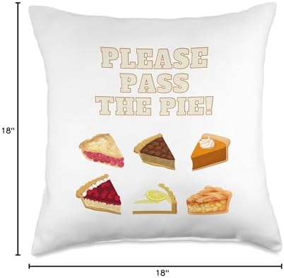 18 Loves Please Pass the Pie Silly Thanksgiving Throw Pillow, 18x18, Multicolor - Image 4