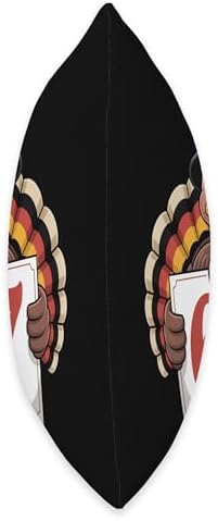 Happy 67 Turkey Pilgrim Holding Sign Six Seven Thanksgiving Throw Pillow - Image 2