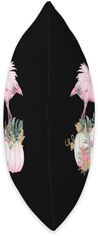Fall Flamingo Autumn Pumpkin Watercolor Thanksgiving Throw Pillow - Image 2
