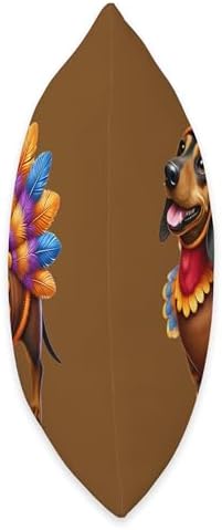 Dachshund Turkey Funny Thanksgiving Animal Dog Pet Canine Throw Pillow - Image 2