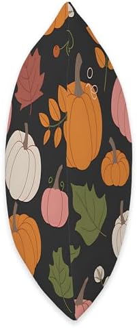Pumpkin Autumn Pattern Thanksgiving Colorful Fall Leaves Throw Pillow - Image 2