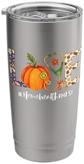 Love Home Health Nurse Life Thanksgiving Autumn Pumpkin Stainless Steel Insulated Tumbler by Unknown