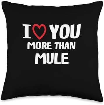 I heart You More than Mule Thanksgiving I Love You More Than Mule Shirt Funny Women Christmas Throw Pillow, 16x16, Multicolor by Unknown