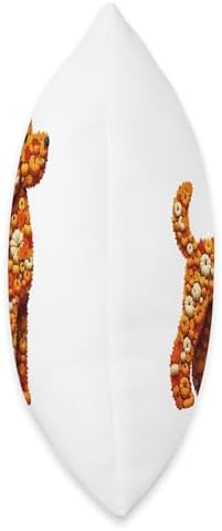 Fall Leaves Pumpkins Sproodle Cute Shape Thanksgiving Owner Throw Pillow - Image 2