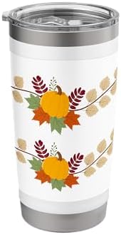 Fall Pumpkin Leaves Autumn Thanksgiving Home Office Travel Stainless Steel Insulated Tumbler by Unknown