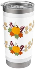 Fall Pumpkin Leaves Autumn Thanksgiving Home Office Travel Stainless Steel Insulated Tumbler by Unknown