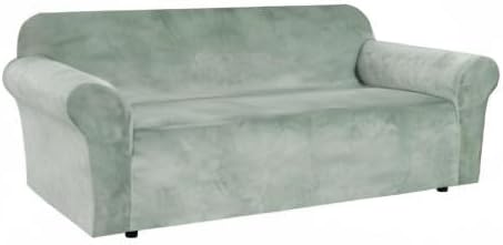 H.VERSAILTEX Stretch Velvet Sofa Covers Large Couch Covers Sofa Slipcovers Furniture Protector Soft with Non Slip Elastic Bottom, Feature Thick Comfy Rich Velour (Extra Wide Sofa 98"-105", Sea Grass)