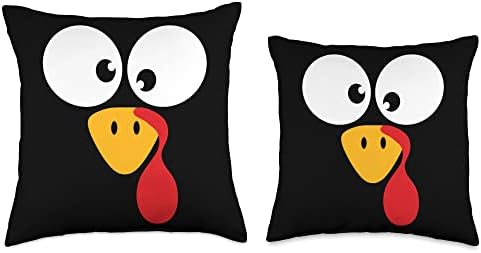 Funny turkey face for thanksgiving family costume Throw Pillow - Image 3