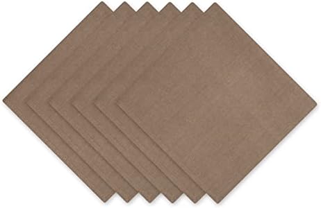 DII Solid Pastel Napkin Set Cotton, Machine Washable, 20x20 Inch, Mushroom, 6 Count by DII