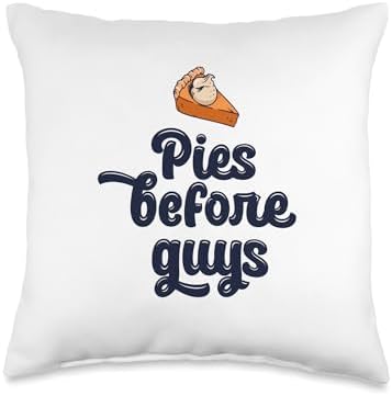 Pies Before Guys Thanksgiving Funny Foods Over Dudes Meme Throw Pillow by Unknown