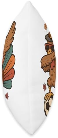 Funny Turkey Soccer Dabbing Thanksgiving Boys Women Men Kids Throw Pillow - Image 2