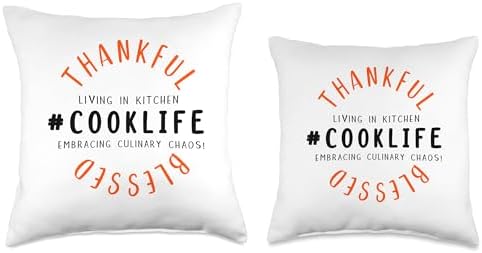Thanksgiving Cook Thankful & Blessed Throw Pillow, 18x18, Multicolor - Image 3