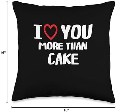 I heart You More than cake Thanksgiving I Love You More Than Cake Shirt Funny Women Christmas Throw Pillow, 16x16, Multicolor - Image 4