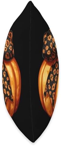 Thanksgiving Pumpkin Leopard Coquette Bow Vintage Halloween Throw Pillow - Image 2