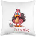 Funny Thanksgiving Turkey Pink Flamingo I Don't See Any Turkey I'm A Flamingo Funny Thanksgiving Throw Pillow, 16x16, Multicolor by Unknown