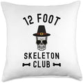 12 foot Skeleton Club glasses Thanksgiving Giant Skelly Throw Pillow by Unknown