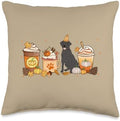Labrador Retriever Coffee Pumpkin Spice Fall Thanksgiving Throw Pillow by Unknown