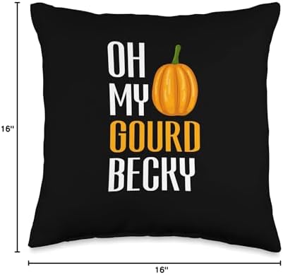 Thanksgiving Joke Pumpkin Dessert - Oh My Gourd Becky Throw Pillow - Image 4