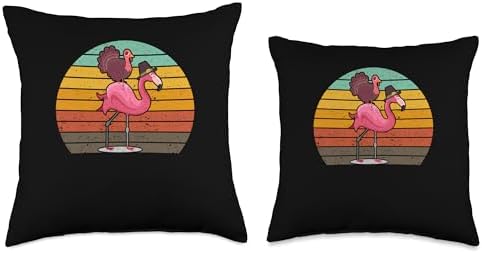 Thanksgiving Outfit Thankful Turkey Kids Women Men Funny Flamingo Turkey Thanksgiving Day Dinner Thankful Throw Pillow, 16x16, Multicolor - Image 3