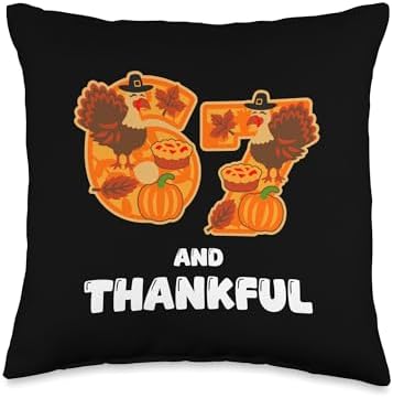 Thanksgiving Six Seven 6 7 Meme Thankful Boys Girl Men Women Throw Pillow by Unknown