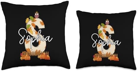 Sophia Thanksgiving Autumn Vibes Fall Kids Toddler Throw Pillow - Image 3