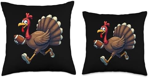 Thanksgiving Football Player Thanksgiving Football Turkey Throw Pillow - Image 3
