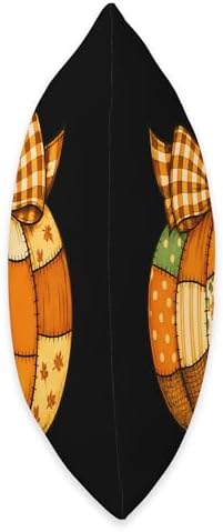 Fall Patchwork Pumpkin Autumn Halloween Thanksgiving Throw Pillow - Image 2