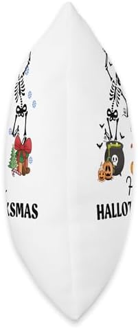 halloween thanksgiving christmas hallothanksmas Skeletons Throw Pillow - Image 2