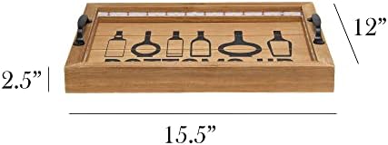 Elegant Designs HG2032-NBU Salento Farmhouse Rectangle Decorative LED Light Up Wooden Serving Tray w Black Metal Handles & Bottoms Up in Black for Décor, Centerpiece, Breakfast, Coffee,Bar, Natural - Image 5