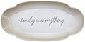 Pavilion Gift Company - Family Is Everything - Scalloped Ombre 12" Serving Tray Dish Housewarming Thanksgiving Gift Neutral Serveware Present by PavilionGiftCompany