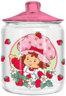 Silver Buffalo Strawberry Shortcake Waving, Glass Jar with Lid