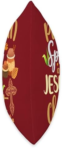 Fall Season Idea Pumpkin Spice And Jesus Christ Thanksgiving Throw Pillow - Image 2