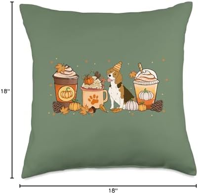 Beagle Coffee Pumpkin Spice Dog Lovers Fall Thanksgiving Throw Pillow - Image 4