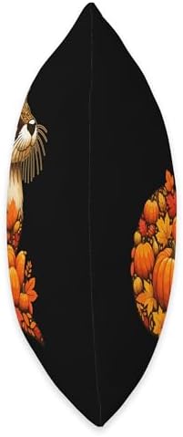 Fall Leaves Pumpkins Otter Cute Shape Thanksgiving Animal Throw Pillow - Image 2