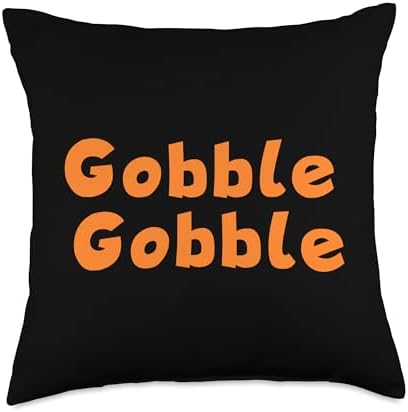Thanksgiving Day Gobble Gobble Turkey Trot Throw Pillow by Unknown