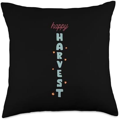 Happy Harvest Fall Vibes Autumn Thanksgiving Throw Pillow by Unknown