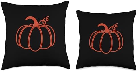 Large Orange Fall Pumpkin Cute Autumn Thanksgiving Halloween Throw Pillow - Image 3