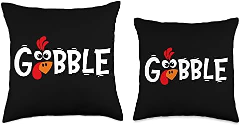 Thanksgiving Day Shirts and Gifts TPS Thanksgiving Costume Gifts Turkey Face Funny Gobble Throw Pillow, 16x16, Multicolor - Image 3