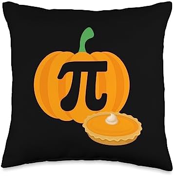 Funny Halloween PUMPKIN PI DAY Math Thanksgiving Pie Dessert Throw Pillow by Unknown