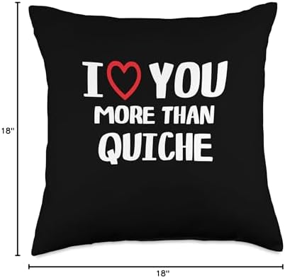 I heart You More than quiche Thanksgiving I Love You More Than Quiche Shirt Funny Women Christmas Throw Pillow, 18x18, Multicolor - Image 4