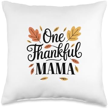 One Thankful MAMA Thanksgiving Graphic Throw Pillow by Unknown