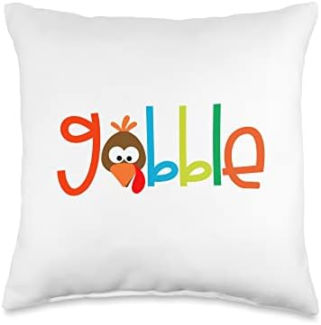 Thanksgiving Turkey face Turkey Day Gobble Throw Pillow by Unknown