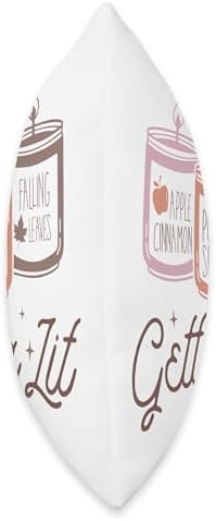 A & E C Getting Lit Fall Scented Candles Pumpkin Spice Thanksgiving Throw Pillow, 16x16, Multicolor - Image 2