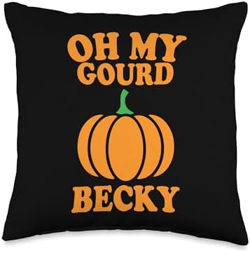 Oh My Gourd Becky Pumpkin Thanksgiving Food Family Matching Throw Pillow by Unknown