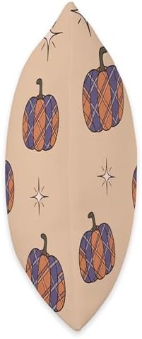Vintage Fall Season Thanksgiving Cozy Autumn Pumpkin Plaid Throw Pillow - Image 2