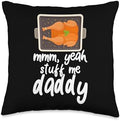 Stuff Me Funny Thanksgiving Adult Turkey Joke Couple 2026 Throw Pillow by Unknown